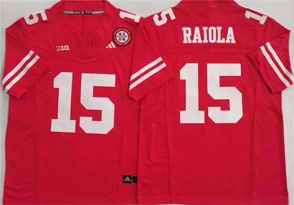 Mens Nebraska Cornhuskers #15 Dylan Raiola Red F.U.S.E. With Patch Vapor Limited Stitched Football Jersey
